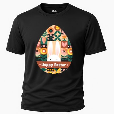 Cute Happy Easter Bunny Rabbit Egg Floral Flower Pattern Performance Shirt