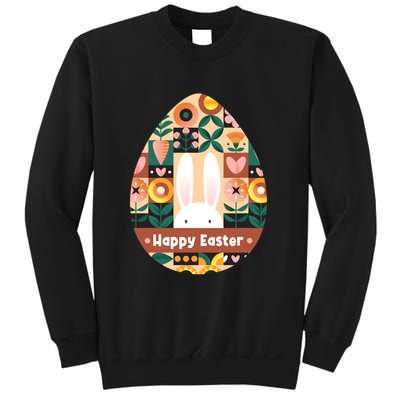 Cute Happy Easter Bunny Rabbit Egg Floral Flower Pattern Sweatshirt