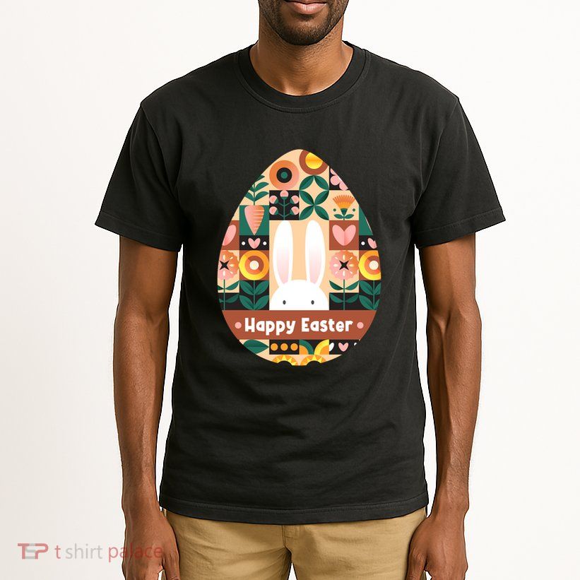 Cute Happy Easter Bunny Rabbit Egg Floral Flower Pattern Tall T-Shirt