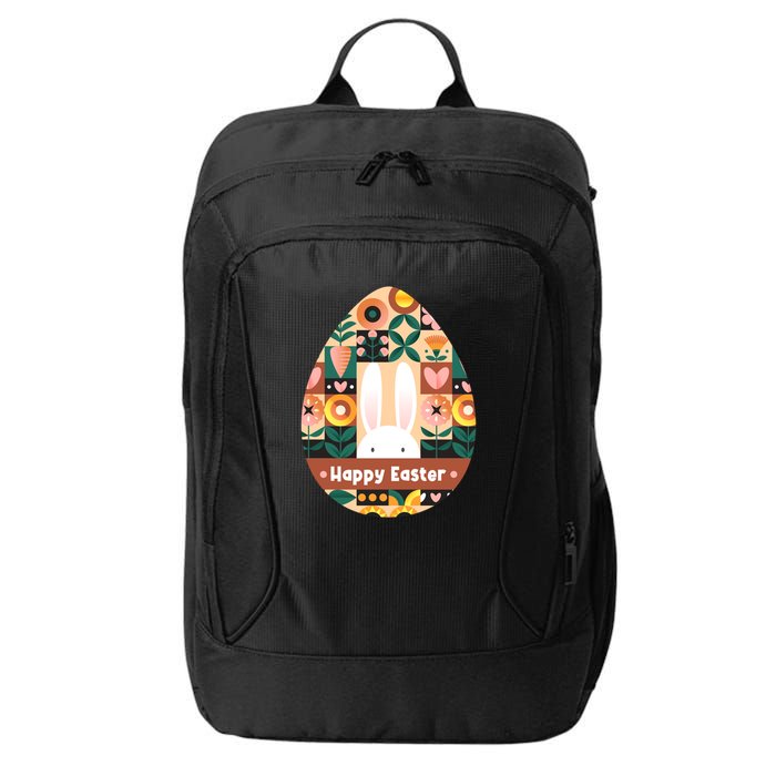 Cute Happy Easter Bunny Rabbit Egg Floral Flower Pattern City Backpack