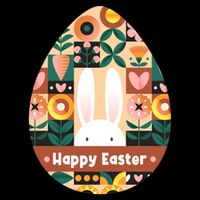Cute Happy Easter Bunny Rabbit Egg Floral Flower Pattern Drawstring Bag