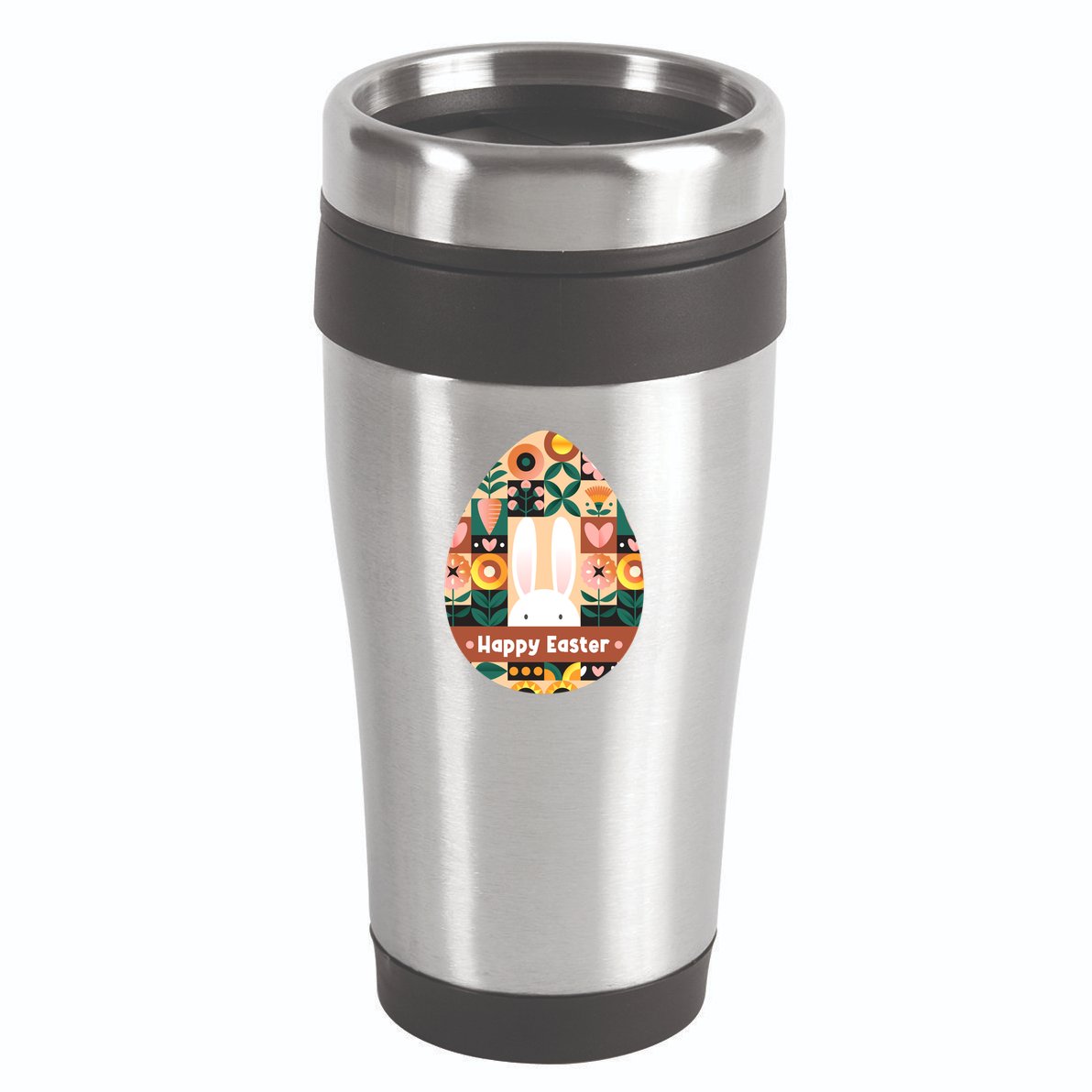 Cute Happy Easter Bunny Rabbit Egg Floral Flower Pattern 16oz Travel Tumbler