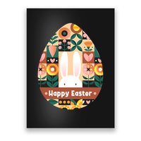 Cute Happy Easter Bunny Rabbit Egg Floral Flower Pattern Poster