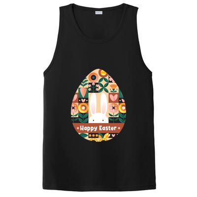 Cute Happy Easter Bunny Rabbit Egg Floral Flower Pattern PosiCharge Competitor Tank
