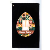 Cute Happy Easter Bunny Rabbit Egg Floral Flower Pattern Golf Towel