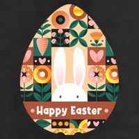 Cute Happy Easter Bunny Rabbit Egg Floral Flower Pattern Golf Towel