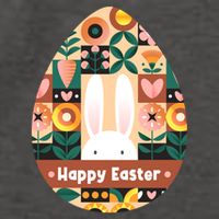 Cute Happy Easter Bunny Rabbit Egg Floral Flower Pattern Vector Backpack