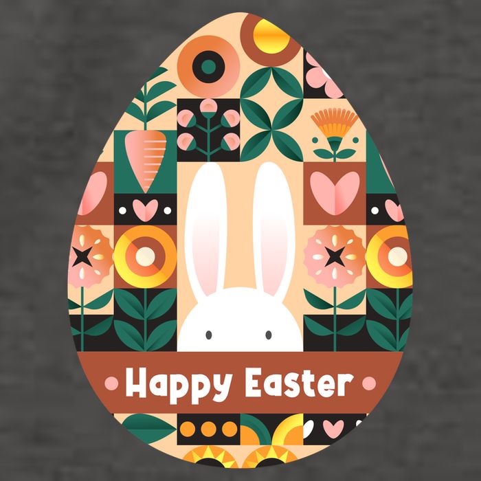 Cute Happy Easter Bunny Rabbit Egg Floral Flower Pattern Vector Backpack