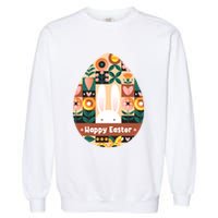 Cute Happy Easter Bunny Rabbit Egg Floral Flower Pattern Garment-Dyed Sweatshirt