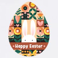 Cute Happy Easter Bunny Rabbit Egg Floral Flower Pattern Garment-Dyed Sweatshirt