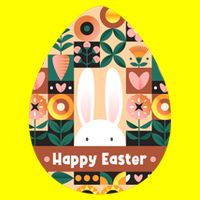 Cute Happy Easter Bunny Rabbit Egg Floral Flower Pattern T-Shirt