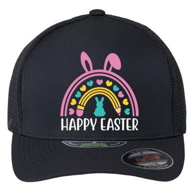 Cute Happy Easter School Teacher Student Bunny Flexfit Unipanel Trucker Cap