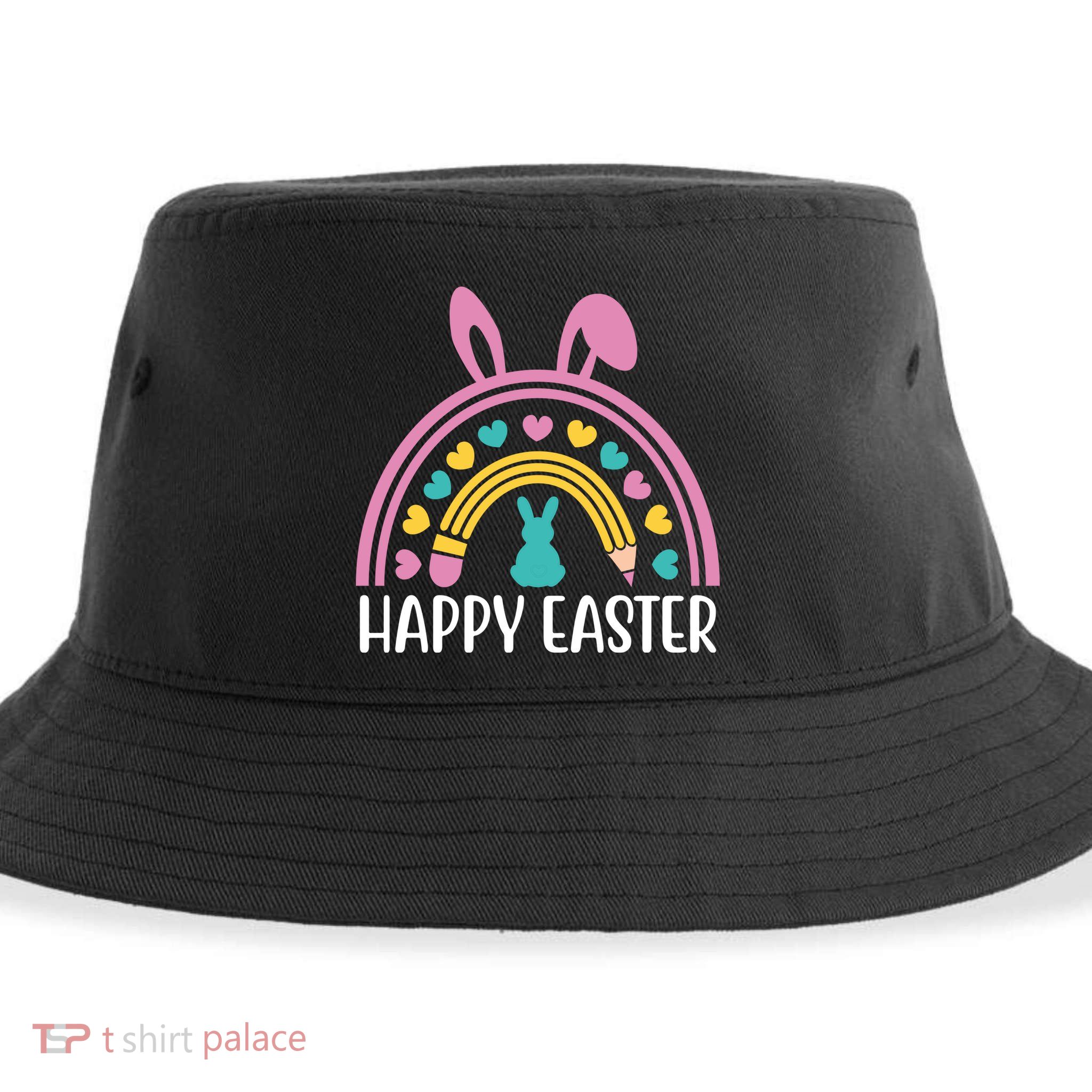 Cute Happy Easter School Teacher Student Bunny Sustainable Bucket Hat