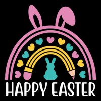 Cute Happy Easter School Teacher Student Bunny 7-Panel Snapback Hat