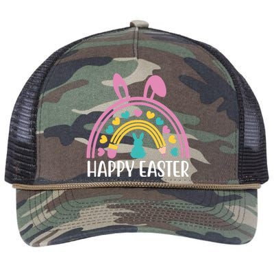 Cute Happy Easter School Teacher Student Bunny Retro Rope Trucker Hat Cap