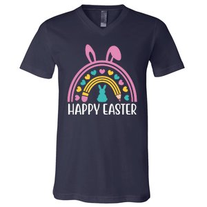 Cute Happy Easter School Teacher Student Bunny V-Neck T-Shirt