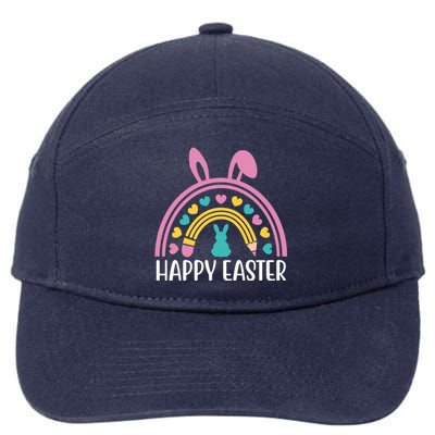 Cute Happy Easter School Teacher Student Bunny 7-Panel Snapback Hat