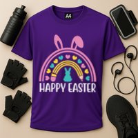 Cute Happy Easter School Teacher Student Bunny Cooling Performance Crew T-Shirt