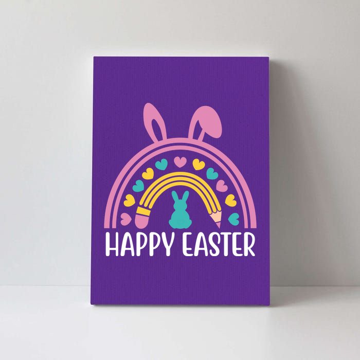 Cute Happy Easter School Teacher Student Bunny Canvas