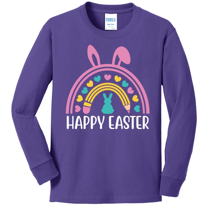 Cute Happy Easter School Teacher Student Bunny Kids Long Sleeve Shirt