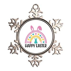 Cute Happy Easter School Teacher Student Bunny Metallic Star Ornament