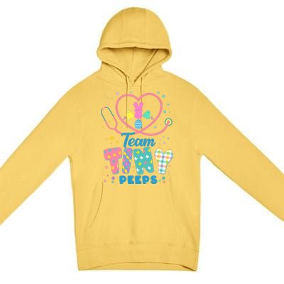 Cute Happy Easter Team Tiny Peeps Nurse Doctor Stethoscope Premium Pullover Hoodie