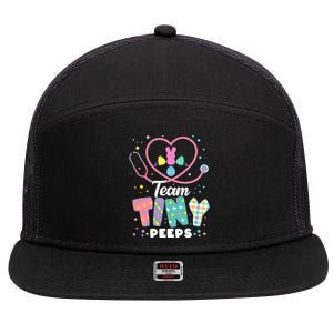 Cute Happy Easter Team Tiny Peeps Nurse Doctor Stethoscope 7 Panel Mesh Trucker Snapback Hat