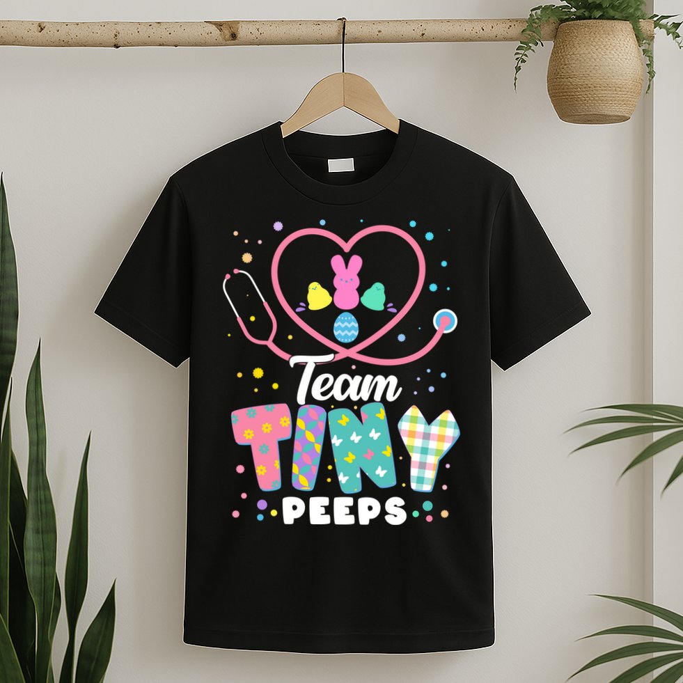 Cute Happy Easter Team Tiny Peeps Nurse Doctor Stethoscope T-Shirt