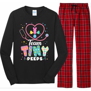 Cute Happy Easter Team Tiny Peeps Nurse Doctor Stethoscope Long Sleeve Pajama Set