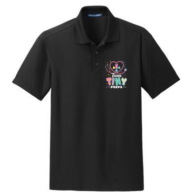 Cute Happy Easter Team Tiny Peeps Nurse Doctor Stethoscope Dry Zone Grid Polo