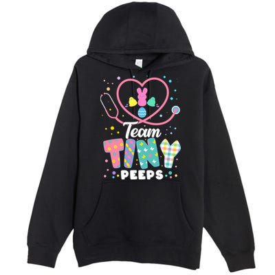 Cute Happy Easter Team Tiny Peeps Nurse Doctor Stethoscope Premium Pullover Hoodie