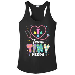 Cute Happy Easter Team Tiny Peeps Nurse Doctor Stethoscope Ladies PosiCharge Competitor Racerback Tank