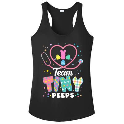 Cute Happy Easter Team Tiny Peeps Nurse Doctor Stethoscope Ladies PosiCharge Competitor Racerback Tank