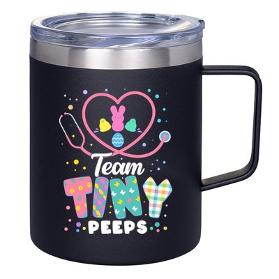 Cute Happy Easter Team Tiny Peeps Nurse Doctor Stethoscope 12oz Stainless Steel Coffee Mug