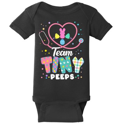 Cute Happy Easter Team Tiny Peeps Nurse Doctor Stethoscope Baby Bodysuit