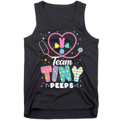Cute Happy Easter Team Tiny Peeps Nurse Doctor Stethoscope Tank Top