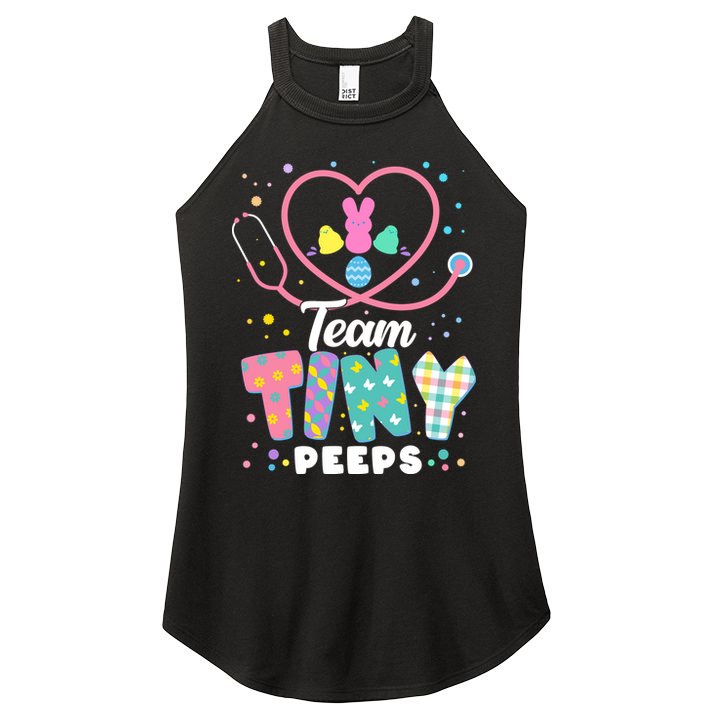 Cute Happy Easter Team Tiny Peeps Nurse Doctor Stethoscope Women's Perfect Tri Rocker Tank