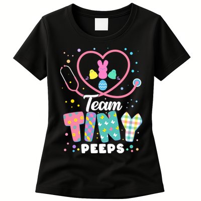 Cute Happy Easter Team Tiny Peeps Nurse Doctor Stethoscope Womens T-Shirt