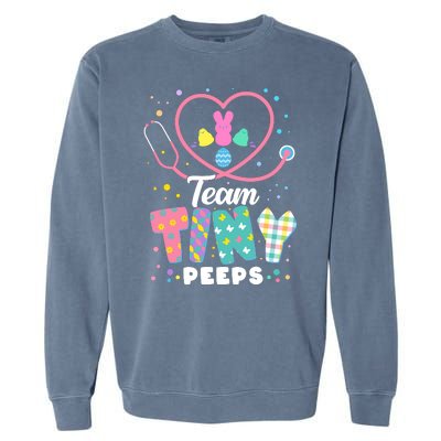 Cute Happy Easter Team Tiny Peeps Nurse Doctor Stethoscope Garment-Dyed Sweatshirt