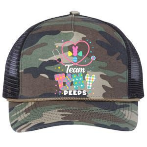 Cute Happy Easter Team Tiny Peeps Nurse Doctor Stethoscope Retro Rope Trucker Hat Cap