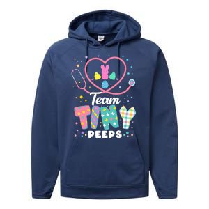 Cute Happy Easter Team Tiny Peeps Nurse Doctor Stethoscope Performance Fleece Hoodie