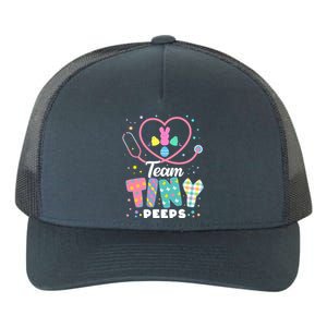 Cute Happy Easter Team Tiny Peeps Nurse Doctor Stethoscope Yupoong Adult 5-Panel Trucker Hat