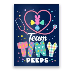 Cute Happy Easter Team Tiny Peeps Nurse Doctor Stethoscope Poster