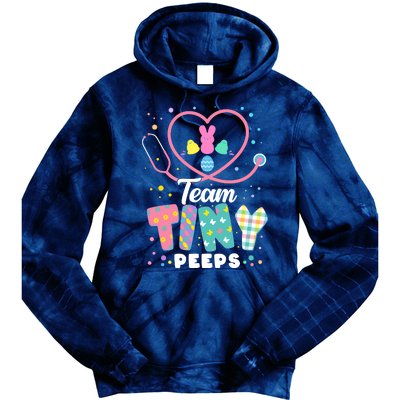 Cute Happy Easter Team Tiny Peeps Nurse Doctor Stethoscope Tie Dye Hoodie