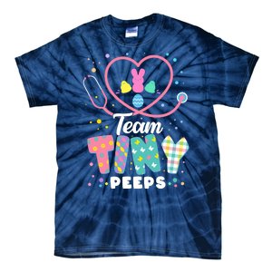 Cute Happy Easter Team Tiny Peeps Nurse Doctor Stethoscope Tie-Dye T-Shirt