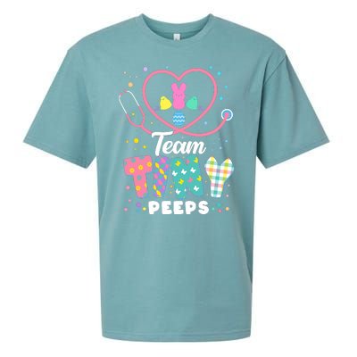 Cute Happy Easter Team Tiny Peeps Nurse Doctor Stethoscope Sueded Cloud Jersey T-Shirt