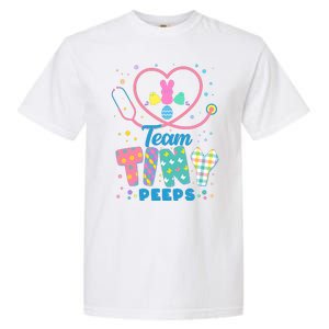 Cute Happy Easter Team Tiny Peeps Nurse Doctor Stethoscope Garment-Dyed Heavyweight T-Shirt