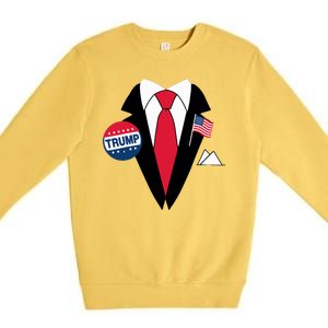 Costume Halloween Easy Tie And Suit Trump Donald Premium Crewneck Sweatshirt