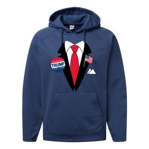 Costume Halloween Easy Tie And Suit Trump Donald Performance Fleece Hoodie