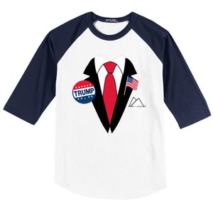 Costume Halloween Easy Tie And Suit Trump Donald Baseball Sleeve Shirt